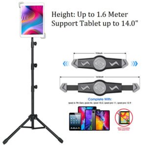 AODIV Universal 360° Compact Foldable Tripod Stand up to 1.65 Meter Height & Support Tablet Size 9.5-14.5with Carrying Bag