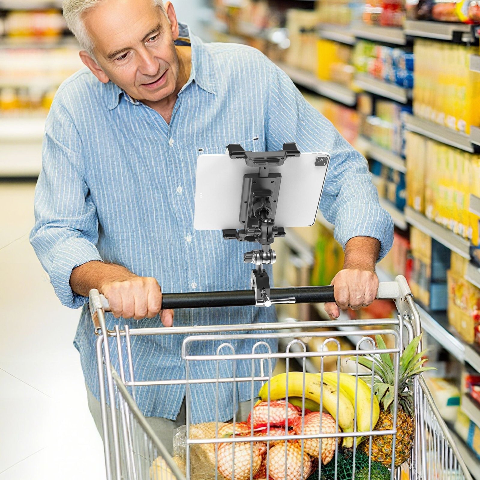 Multi Angle Metal Arm Adjusted for Phone & Tablet Holder with Claw Clamp - Image 10