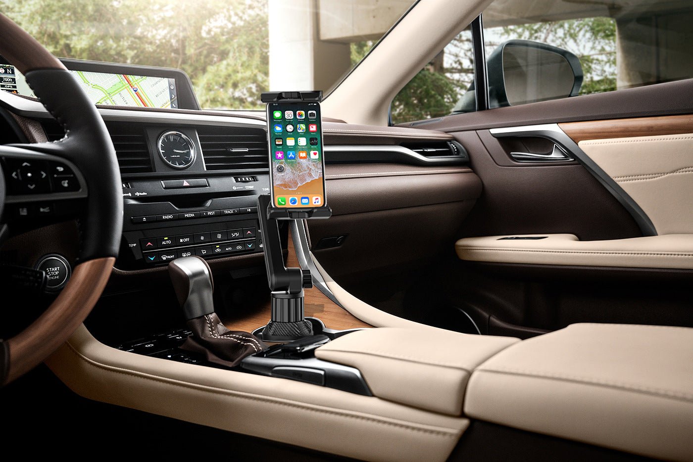 MAILUZHE Universal Cup Holder 360° Rotatable Felxible Arm Height up to 42cm Expandable Base for Phone Tablet upto 4 inch-13 inch - Image 10