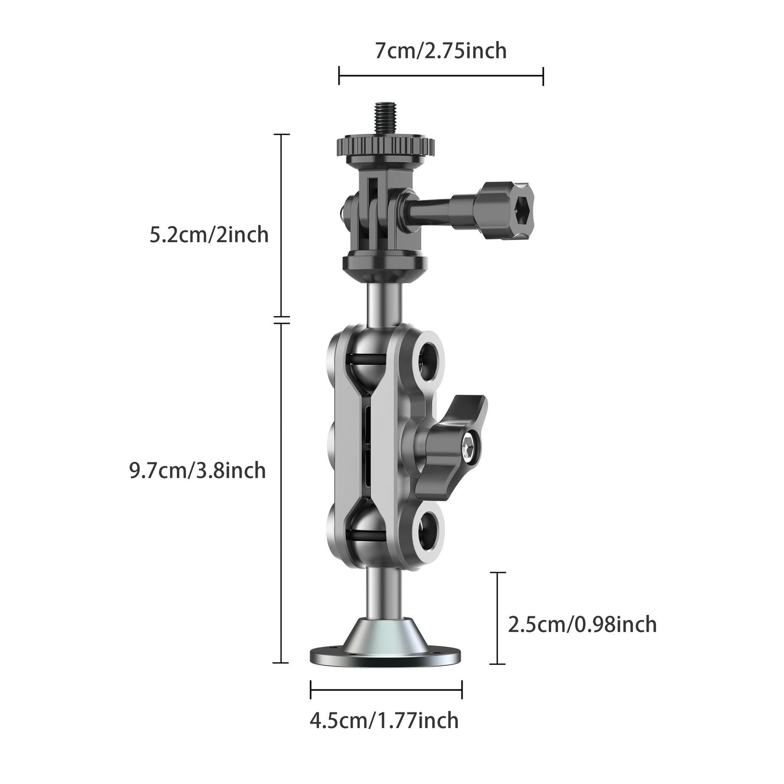 Universal Metal Flexible Angle Adjustable Holder for 1/4 Device Camera for Dash Board or Wall - Image 3