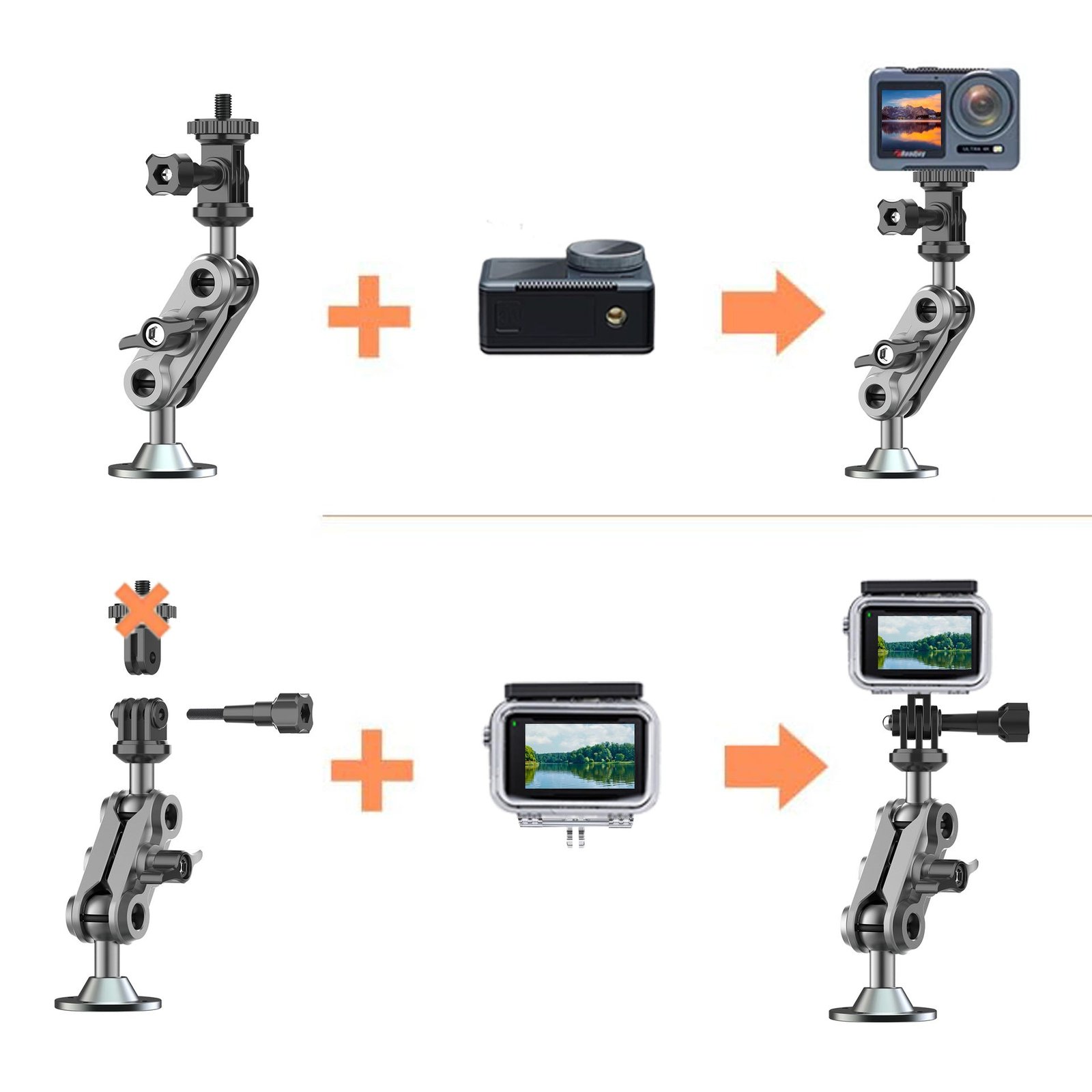 Universal Metal Flexible Angle Adjustable Holder for 1/4 Device Camera for Dash Board or Wall - Image 7