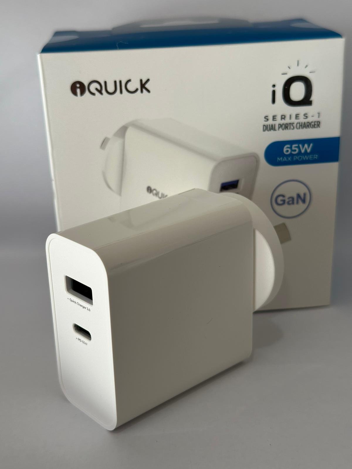 iQuick GaN 65W PD3.0+QC3.0 Fast Charging Adapter for iPhone and Android 1PD Type C & QC 3.0 Port - Image 7