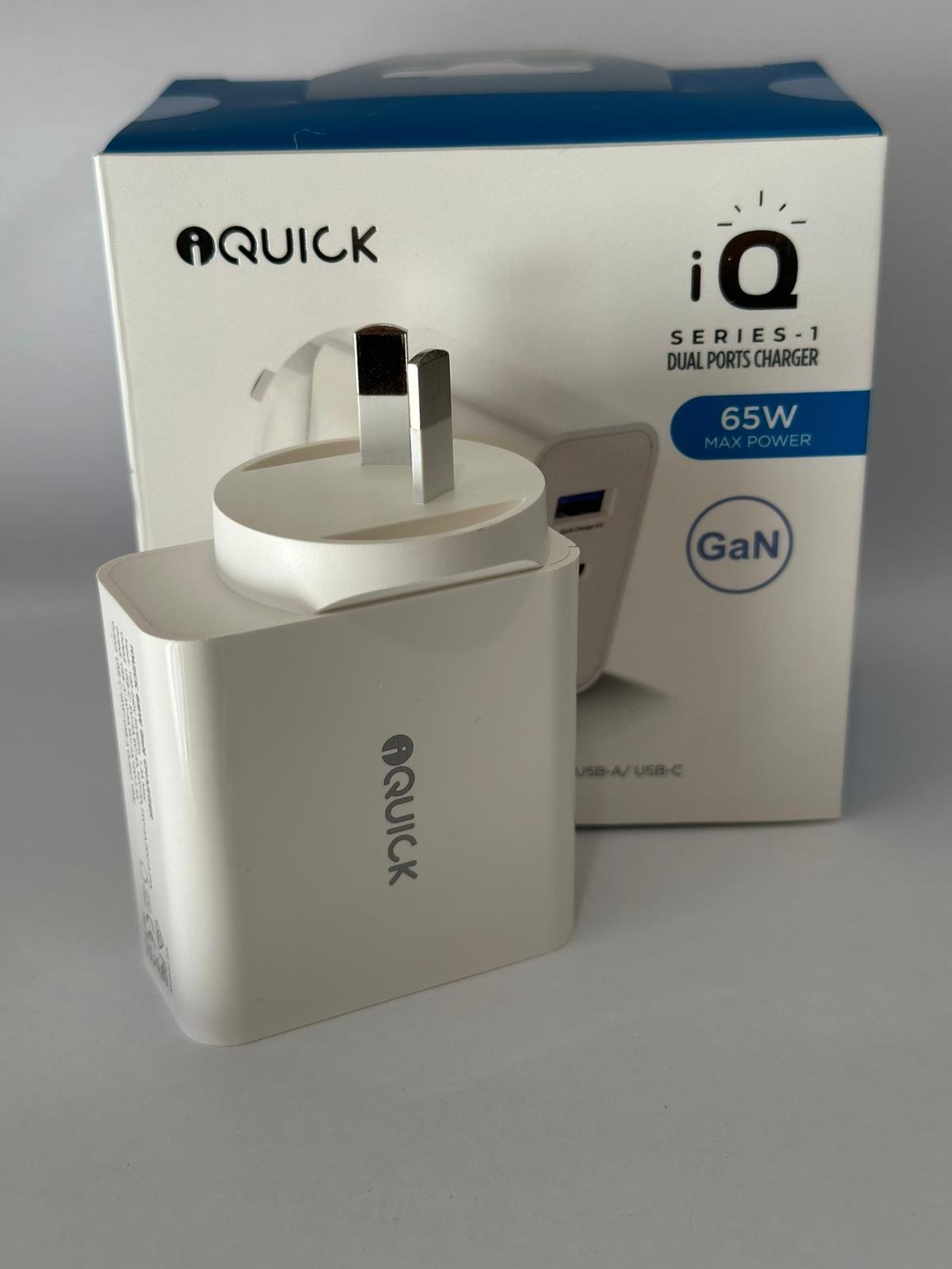 iQuick GaN 65W PD3.0+QC3.0 Fast Charging Adapter for iPhone and Android 1PD Type C & QC 3.0 Port - Image 9