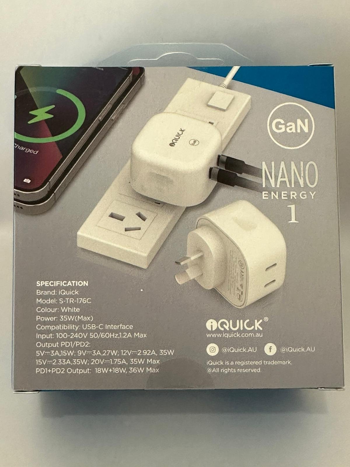 iQuick NANO Energy 1 35W USB-C Dual PD Ports Fast Charging Adapter - Image 7