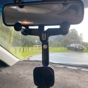 360° Rotate 15W Magnetic Magsafe Wireless Charger Phone Holder for Car Rear View Mirror