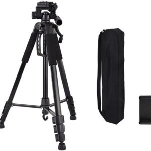 Universal 180cm Camera Tripod Stand 360° for DSLR Cameras & Phones with Universal Compatibility w Phone Mount