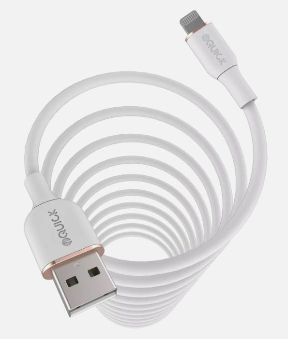 iQuick PVC USB-A to Lightning Fast Charging Cable 1M white 2.4A Max - Image 6
