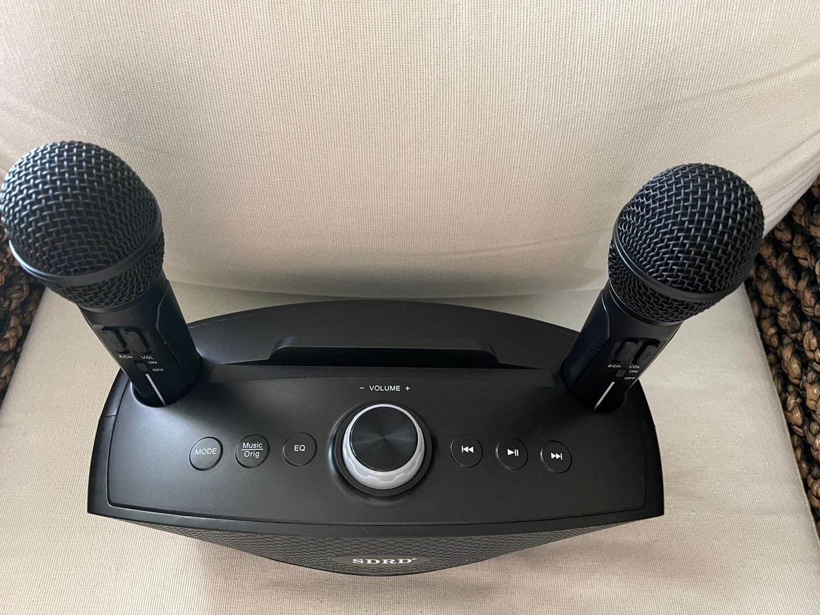 OWL SDRD SD-306 Portable Family Karaoke System Condenser Wireless Stereo Bluetooth Speaker Set With Dual Wireless Microphones - Image 10