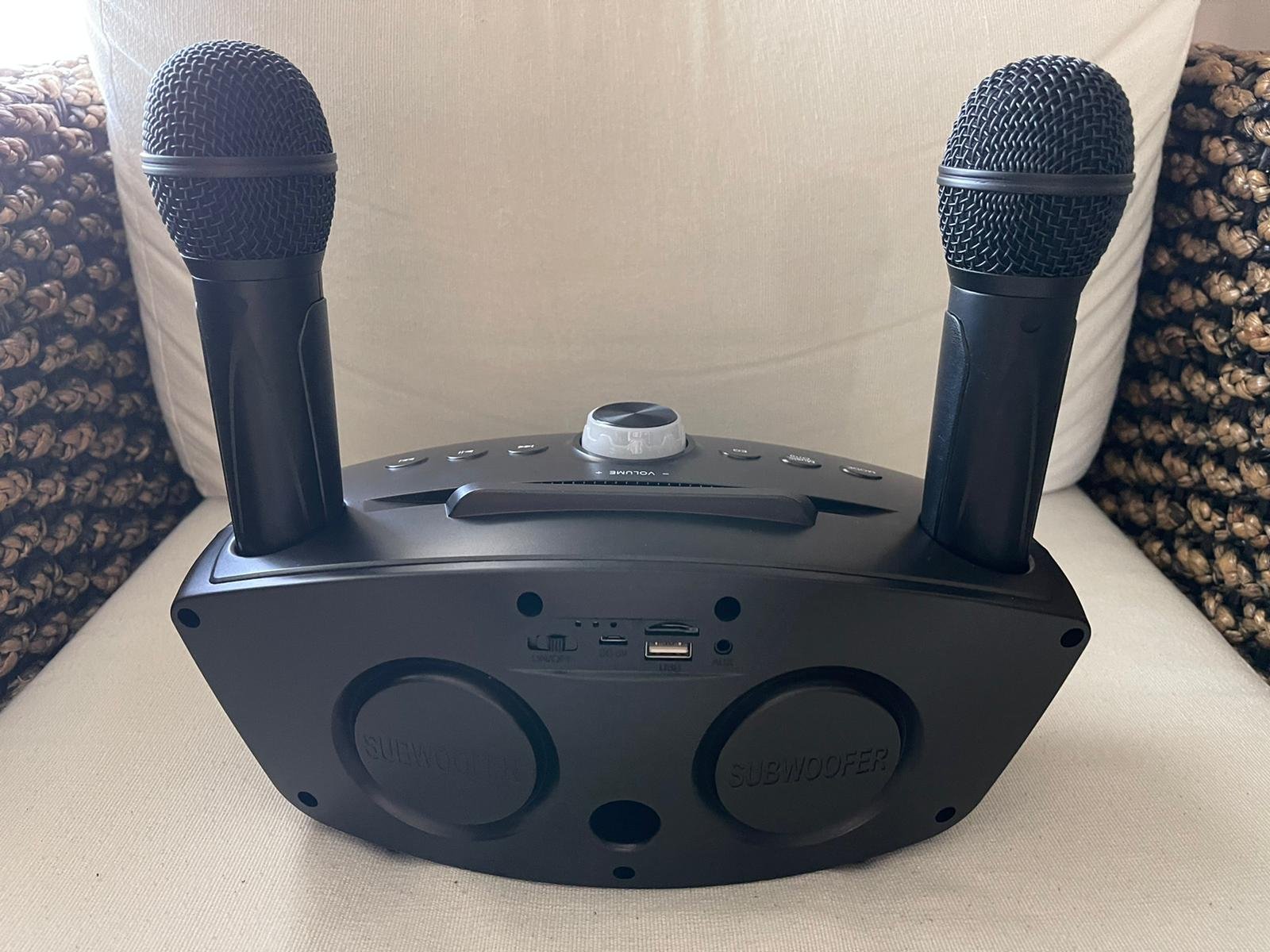 OWL SDRD SD-306 Portable Family Karaoke System Condenser Wireless Stereo Bluetooth Speaker Set With Dual Wireless Microphones - Image 11