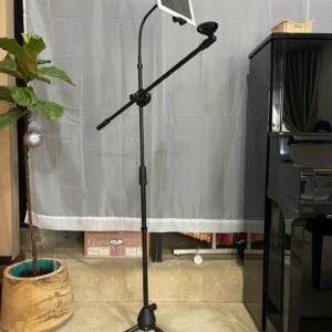Phone & Tablet Flexi Gooseneck Floor Stand & Swing Boom Microphone Holder Height Adjustable from 75cm to 140cm
