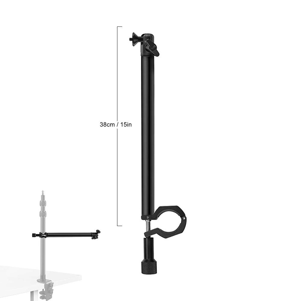 Camera Desk Mount with Auxiliary Holding Boom Arm, Overhead Table C-Clamp Multi Stand - Image 7