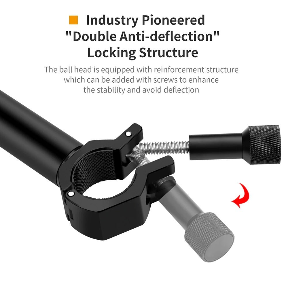 Camera Desk Mount with Auxiliary Holding Boom Arm, Overhead Table C-Clamp Multi Stand - Image 6