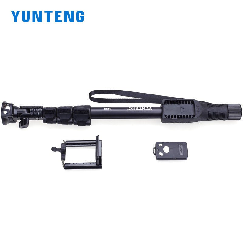 YUNTENG YT-0188 Extendable Handheld Tripod Monopod Adapter Self Held with Phone Clip & Bluetooth Shutter - Image 2