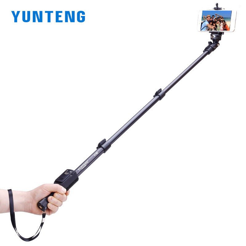 YUNTENG YT-0188 Extendable Handheld Tripod Monopod Adapter Self Held with Phone Clip & Bluetooth Shutter - Image 3