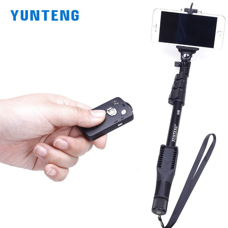 YUNTENG YT-0188 Extendable Handheld Tripod Monopod Adapter Self Held with Phone Clip & Bluetooth Shutter - Image 5
