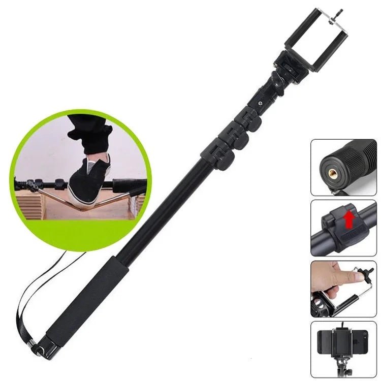 YUNTENG YT-0188 Extendable Handheld Tripod Monopod Adapter Self Held with Phone Clip & Bluetooth Shutter - Image 7