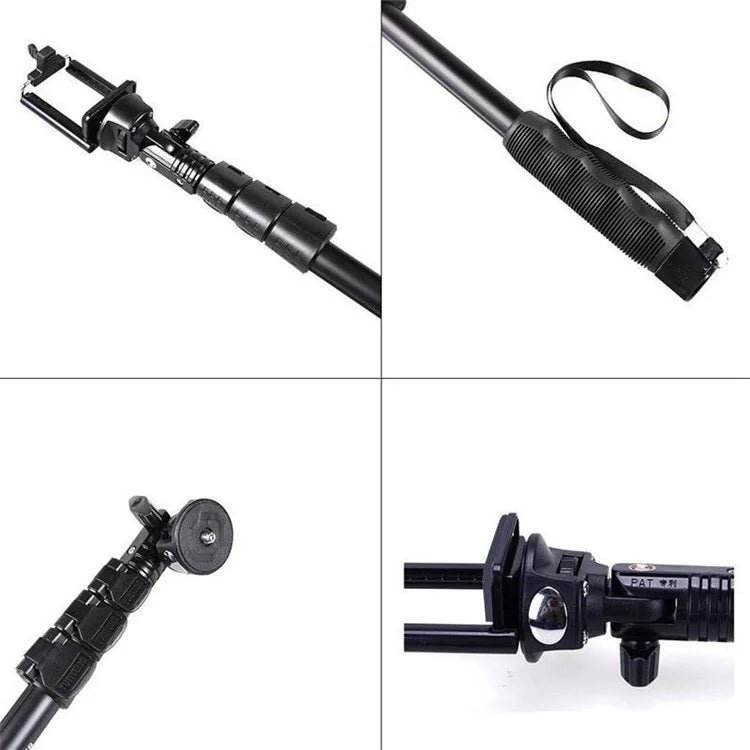 YUNTENG YT-0188 Extendable Handheld Tripod Monopod Adapter Self Held with Phone Clip & Bluetooth Shutter - Image 9